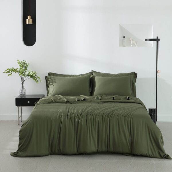 Olive bamboo sheets Nest by Nature