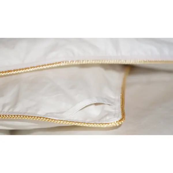 Hutterite down duvet with gold braid seam